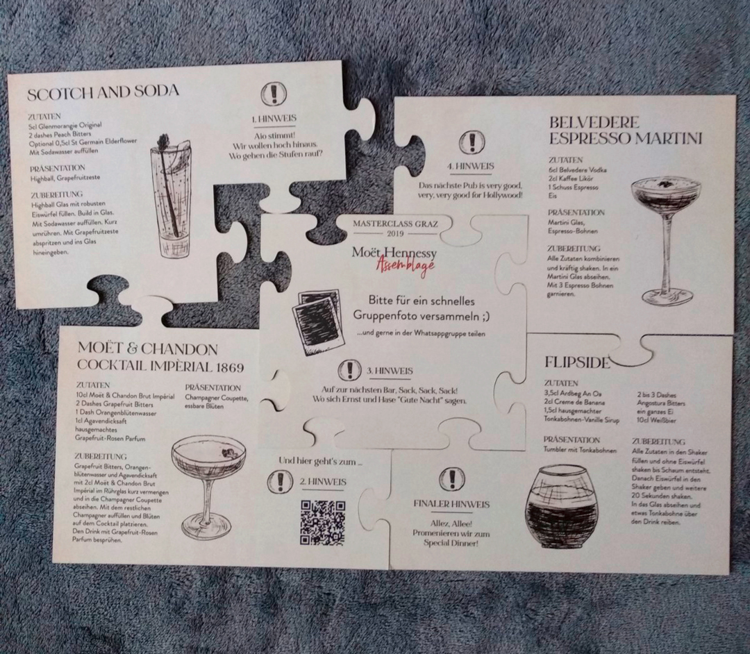 Moet Puzzle Cocktailkarte