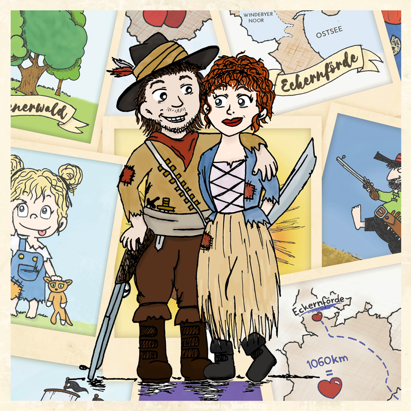 Illustrationen im Kinderbuch-Stil (Räubergeschichte)